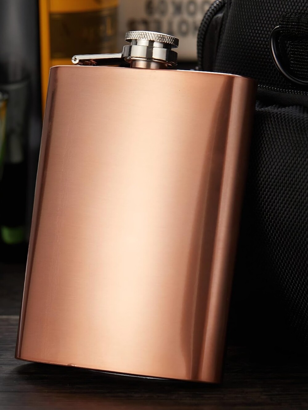 Rose Gold Hip Flask Stainless Steel XL 7 Ounce Travel Drinkware Bar Accessories